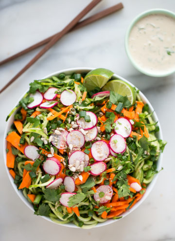 Quick Cucumber Noodle Salad with Creamy Tahini-Lime Dressing