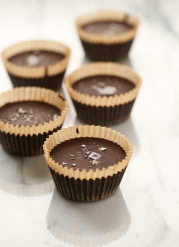 Jumbo Peanut Butter Caramel Dark Chocolate Cups | vegan, refined-sugar-free, gluten-free