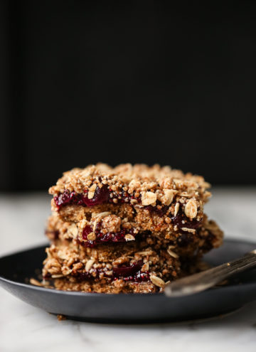 No-Bake Cherry Chia Crumble Bars | vegan, gluten-free, refined sugar free