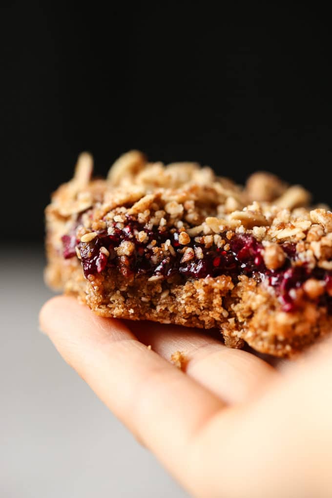 No-Bake Cherry Chia Crumble Bars | vegan, gluten-free, refined sugar free