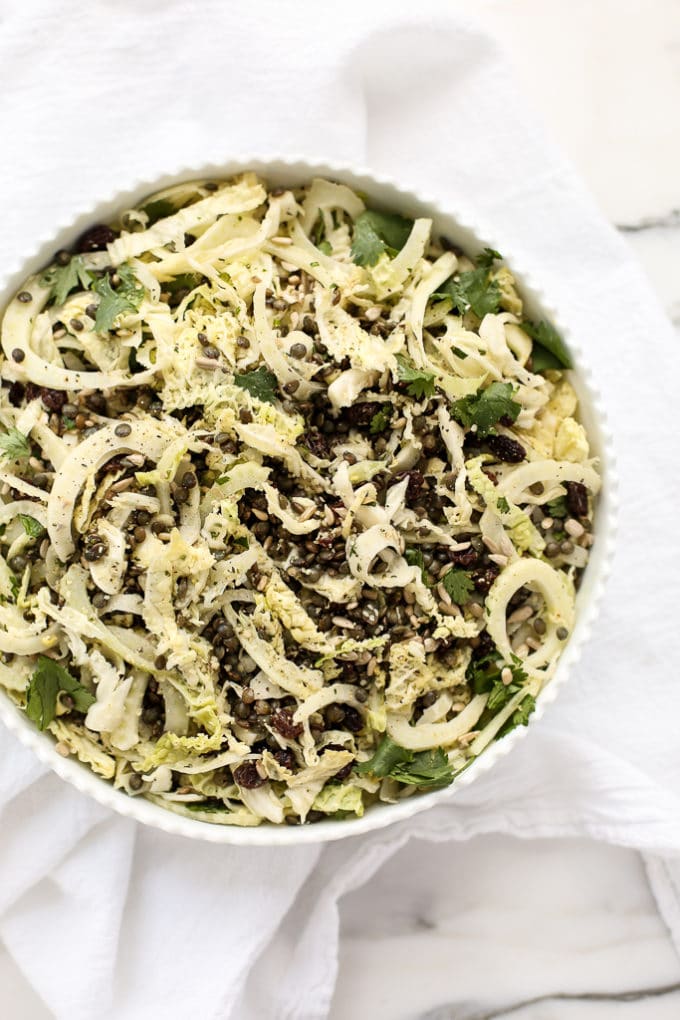 French Lentil, Fennel + Cabbage Detox Salad