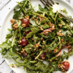 Arugula, Brown Rice & Roasted Grape Salad with Balsamic-Thyme Vinaigrette