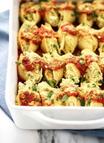 Cauliflower Ricotta Stuffed Shells from Nom Yourself: Simple Vegan Cooking