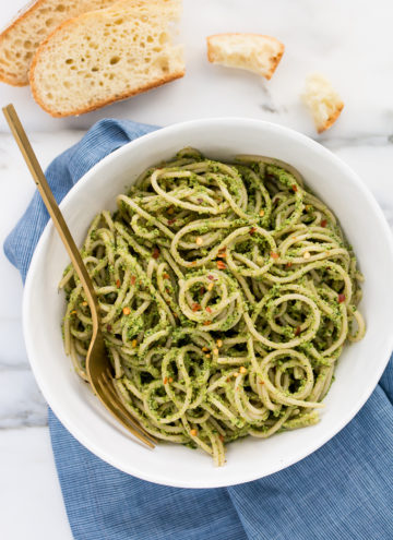 Roasted Broccoli-Pepita Pesto Pasta | Vegan, Gluten-Free