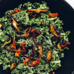 Marinated Kale Caesar Salad with Crispy Shiitake Bacon | Vegan