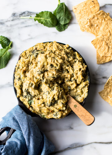 Warm Vegan Kale and Artichoke Dip Crossroads Kitchen by Tal Ronnen