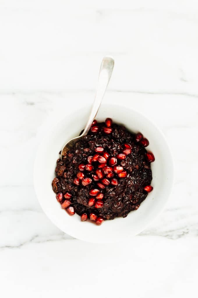 Vegan Creamy Coconut Black Rice Pudding