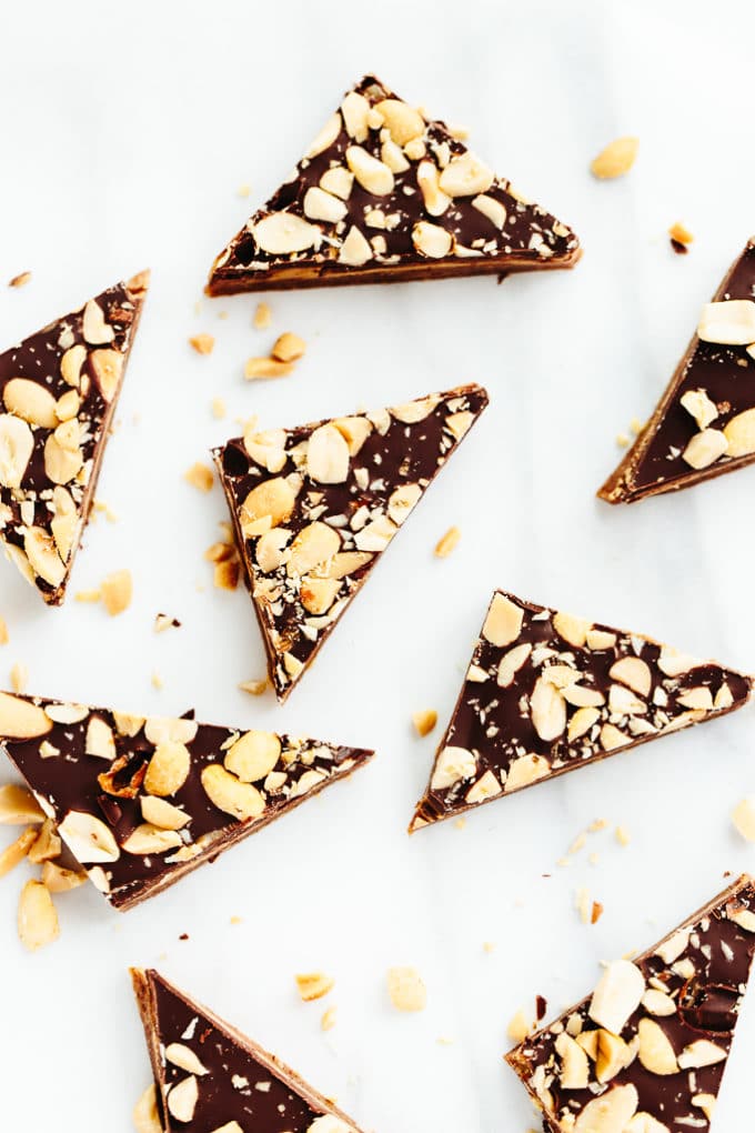 Vegan Peanut Butter Caramel Snickers Bark