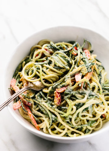 Raw Power Zucchini Noodles with Hemp Seed Alfredo | vegan, gluten-free