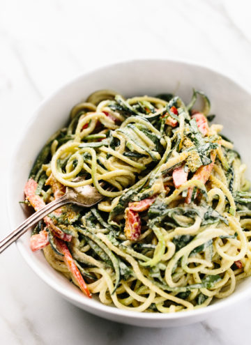 Raw Power Zucchini Noodles with Hemp Seed Alfredo | vegan, gluten-free