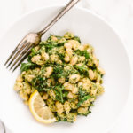 Warm Lemony-Garlic White Bean Salad with Hemp Seed Pesto | vegan, gluten-free