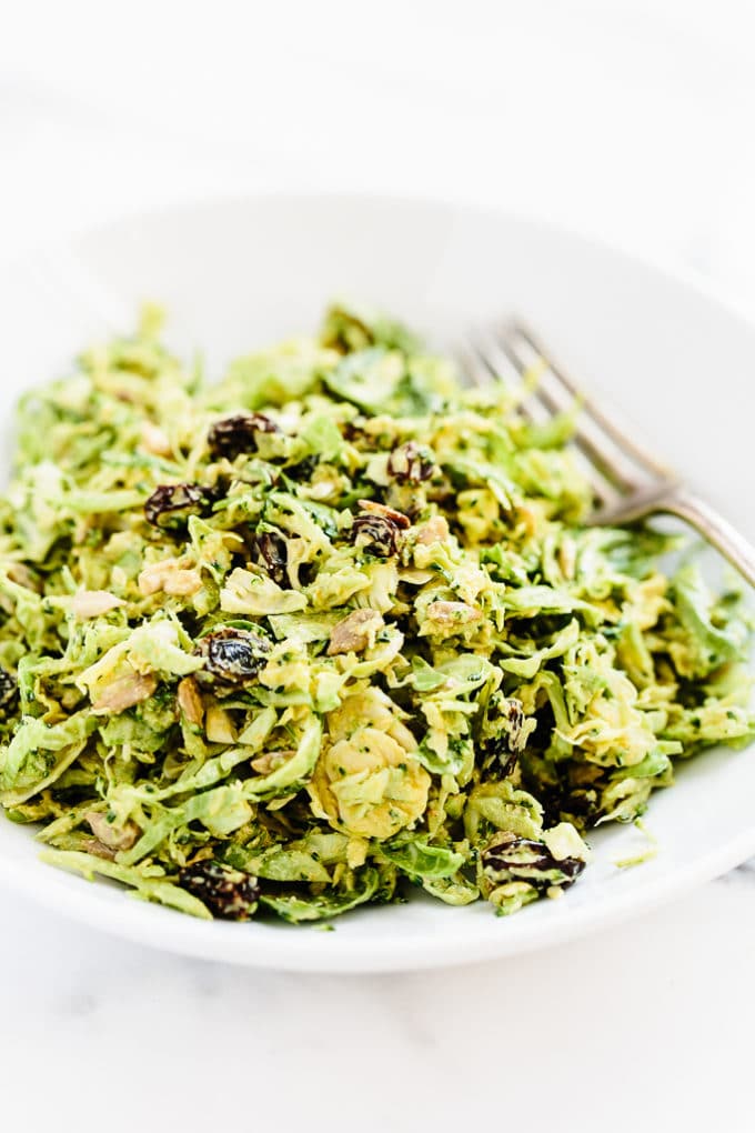 Creamy Curried Broccoli & Brussels Sprout Detox Slaw | Vegan