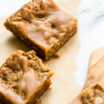 Peanut Butter Oat Blondies with Peanut Butter Drizzle | Vegan and Gluten-Free