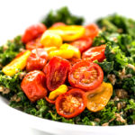 Balsamic Marinated Kale, Bulgar & Roasted Tomato Salad