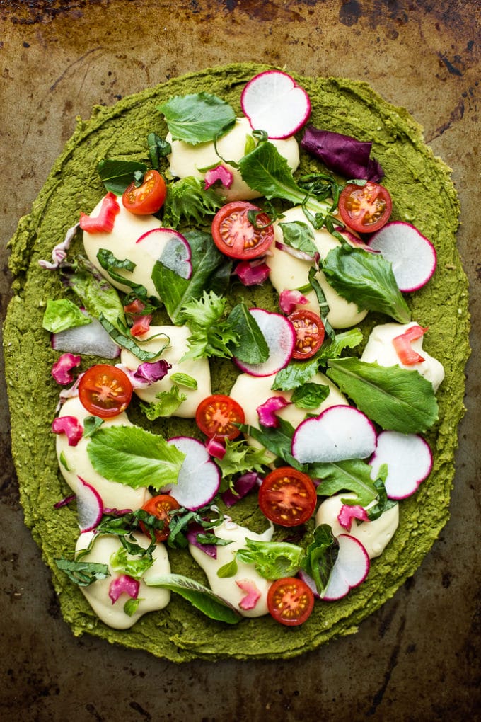 Green Split Pea + Spinach Pizza Crust | Vegan + Gluten-Free