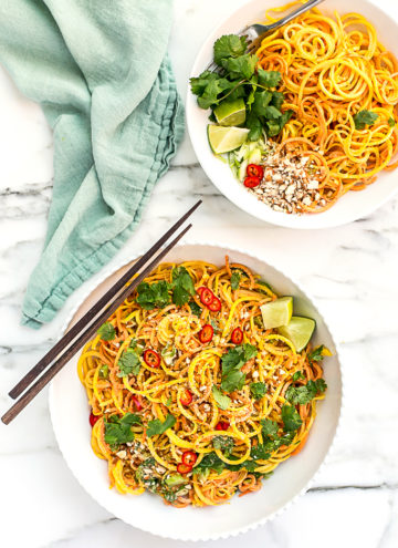 Root Vegetable Noodle Salad with Sesame-Almond Dressing