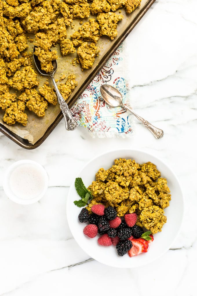 Golden Turmeric Granola Clusters | Vegan & Gluten-Free