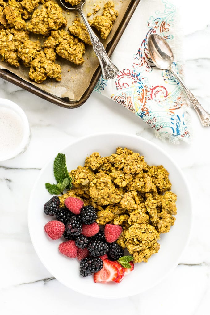 Golden Turmeric Granola Clusters | Vegan & Gluten-Free