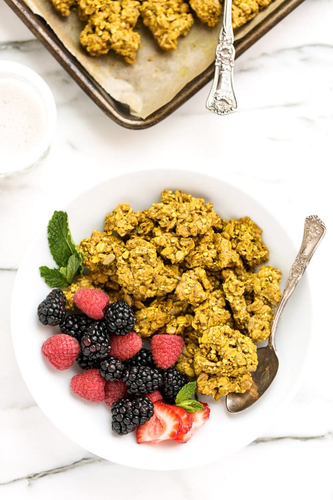 Golden Turmeric Granola Clusters | Vegan & Gluten-Free