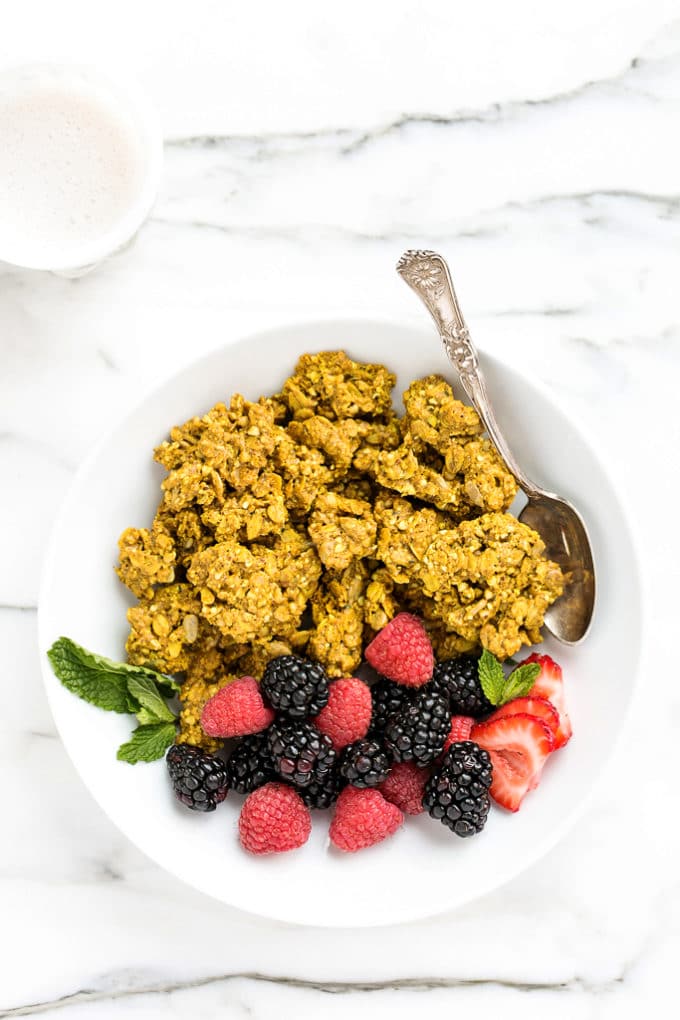 Golden Turmeric Granola Clusters | Vegan & Gluten-Free