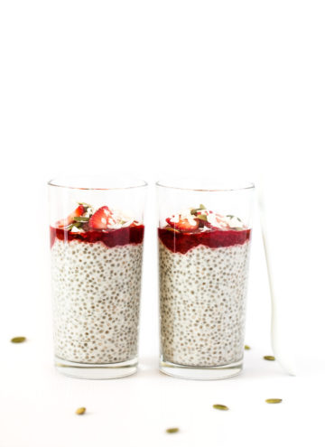 Coconut Yogurt Chia Seed Pudding Parfaits with Strawberry Jam | Vegan