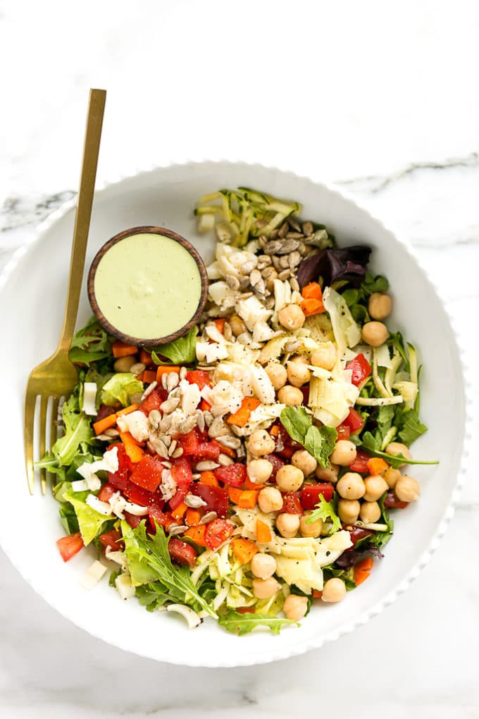 Epic Plant-Powered Chopped Salad with Creamy Basil Ranch | Vegan