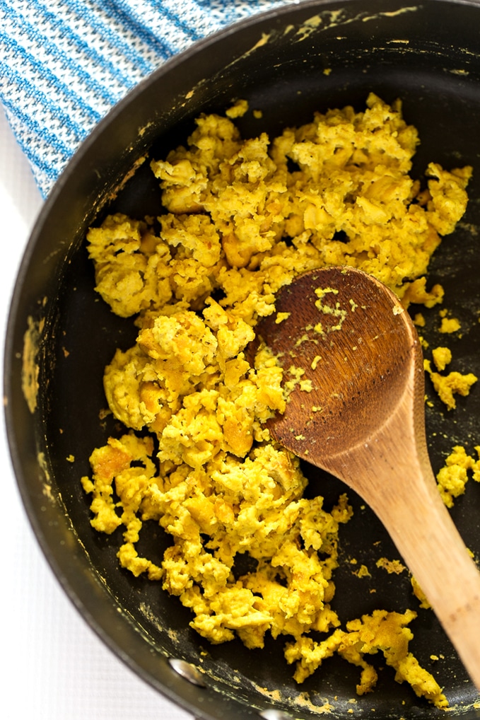 Vegan Scrambled Eggs Made With Aquafaba Blissful Basil