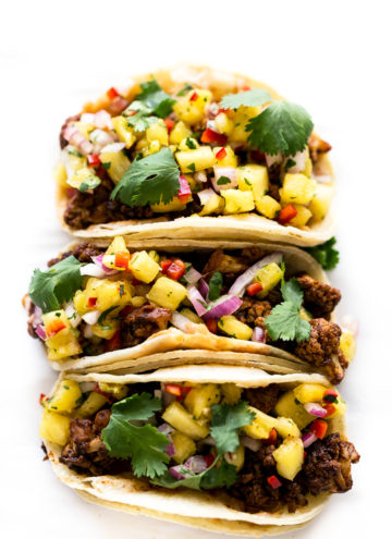 BBQ Cauliflower Tacos with Pineapple Salsa | Vegan, Gluten-Free