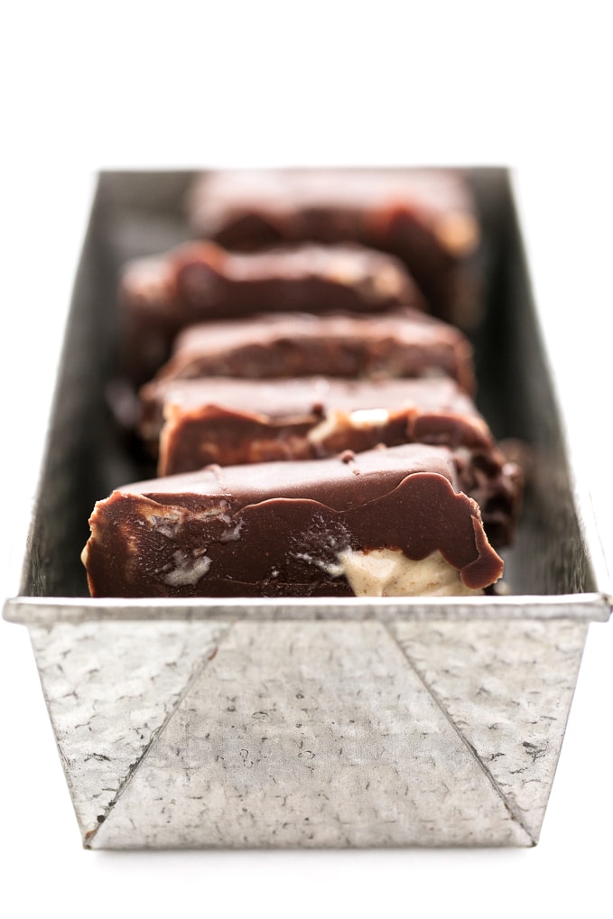 Salted Caramel-Cashew Chocolate Covered Ice Cream Bars (Vegan)