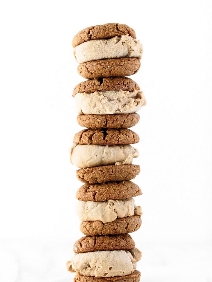 Double Peanut Butter Ice Cream Sandwiches (Vegan, GF)