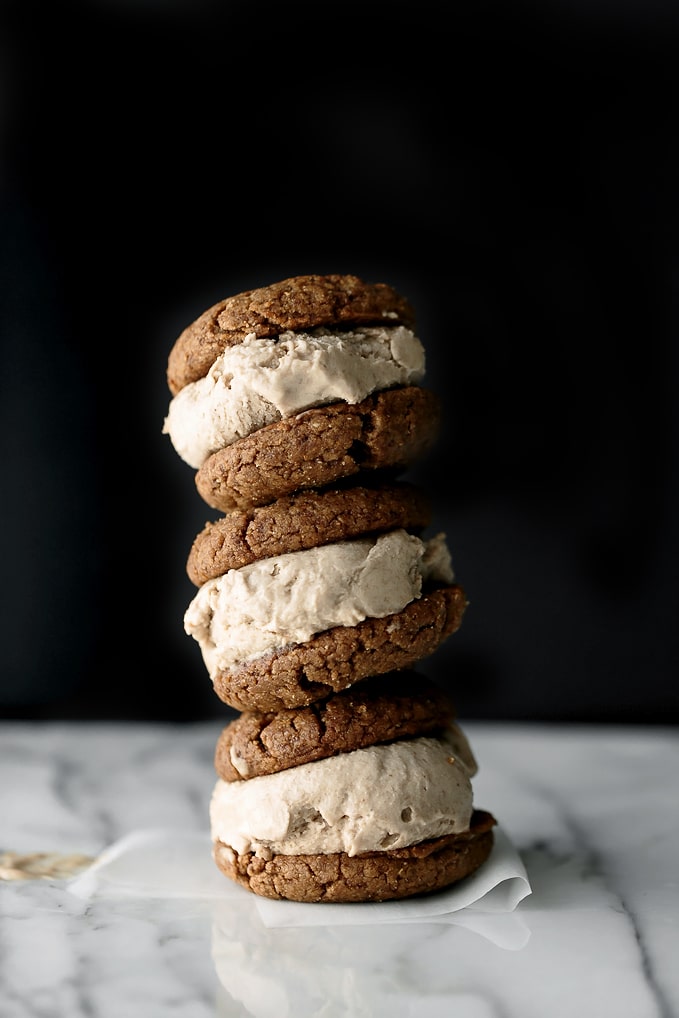 Double Peanut Butter Ice Cream Sandwiches (Vegan, GF)