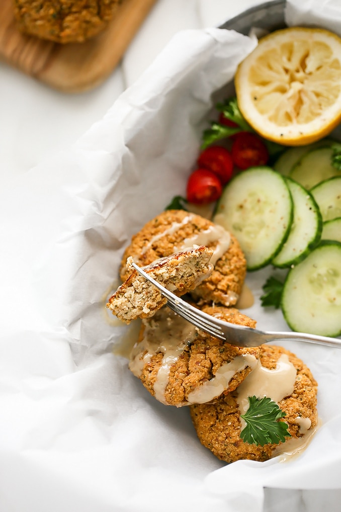 Herbed Cauliflower-Almond Patties | Vegan, Grain-Free, Gluten-Free