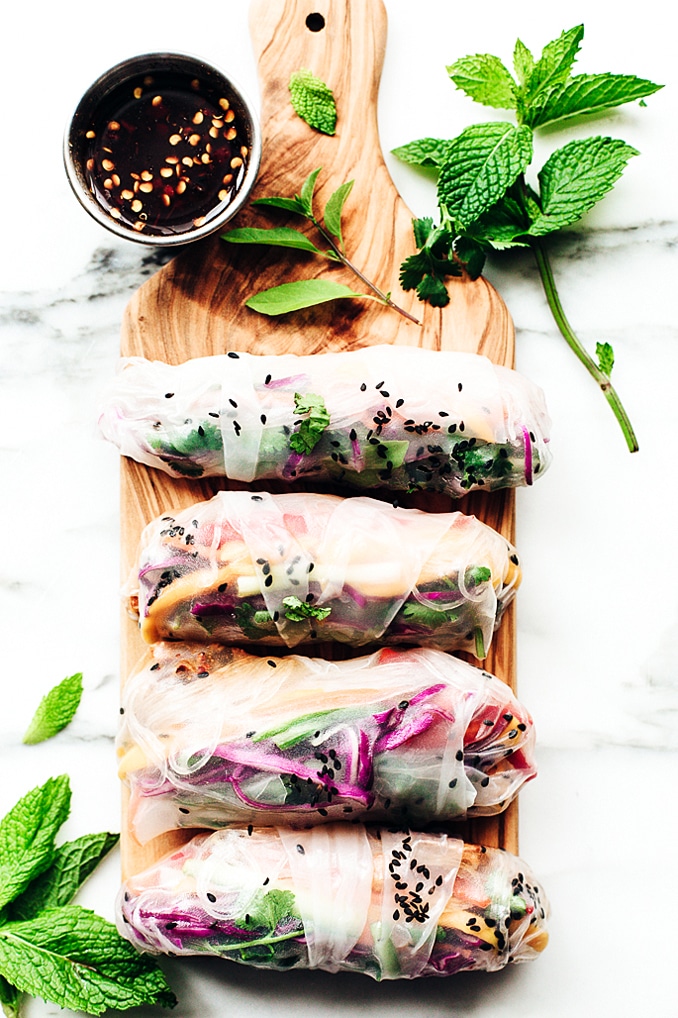 Baked Rice Paper Rolls with Sweet Chili Tofu - Diary of an ExSloth