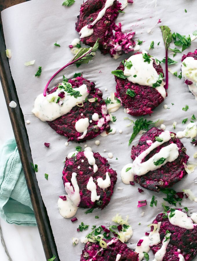 Beet and Cumin Fritters from Peace & Parsnips