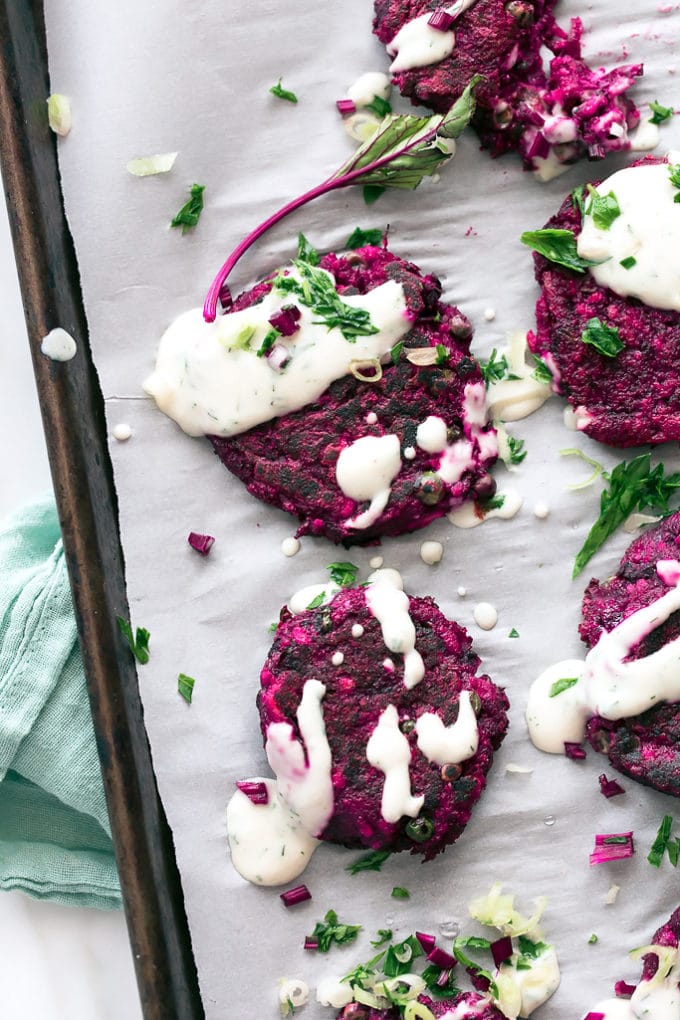 Beet and Cumin Fritters from Peace & Parsnips