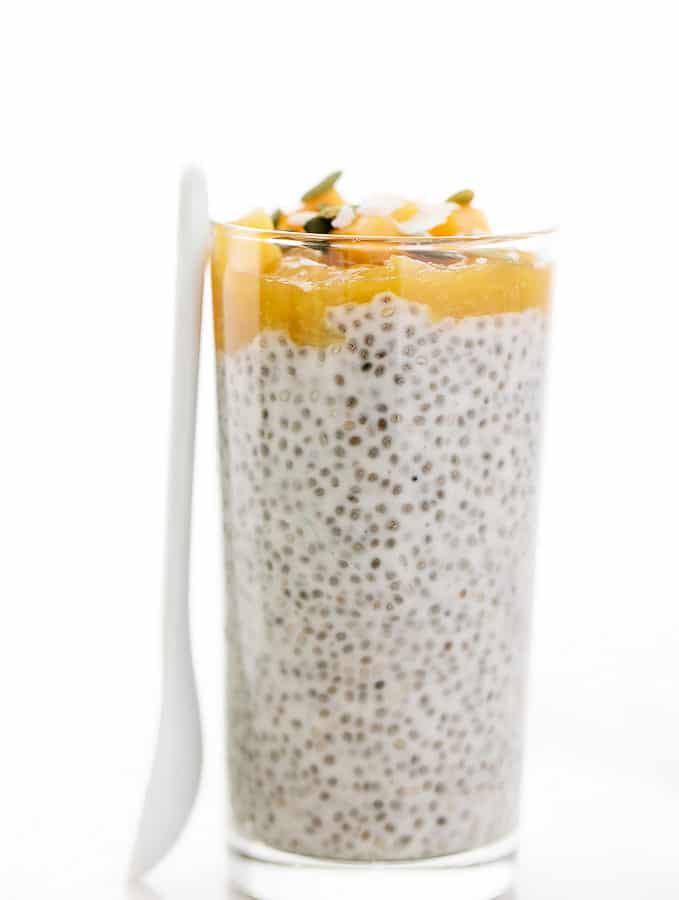 Peaches n Cream Chia Seed Pudding Parfaits | Vegan