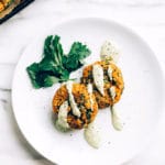 Carrot-Lentil Cakes with Garlic-Herb Tahini Sauce