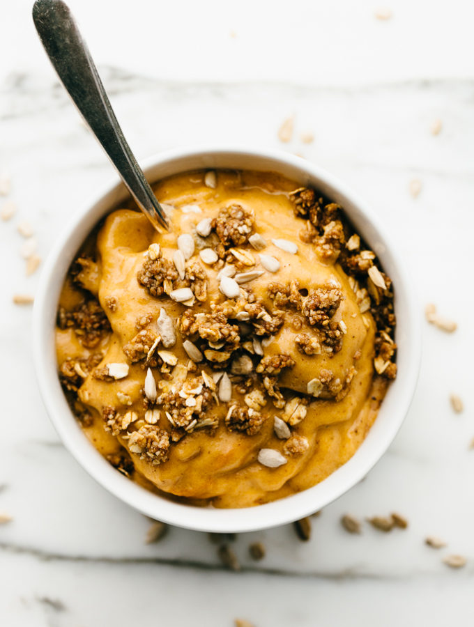 Sweet Potato Breakfast Nice Cream with Cinnamon-Sunflower Crumble