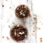 Vegan Nutella Dirt Cups | Chocolate-hazelnut pudding surrounding by layers of chocolaty crumble!