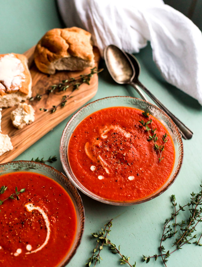 Creamy Vegan Tomato Bisque with a Kick