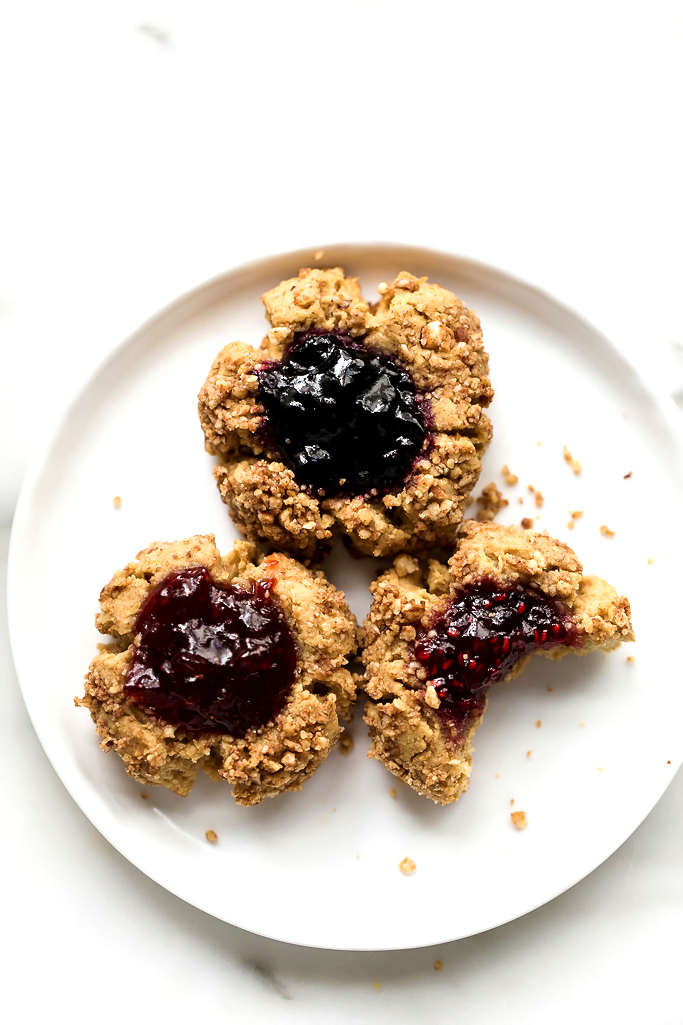 Vegan & Gluten-Free Holiday Thumbprint Cookies