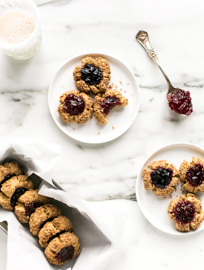 Vegan & Gluten-Free Holiday Thumbprint Cookies