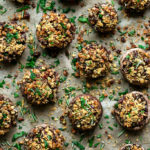 Vegan Walnut, Sage & Cranberry Stuffed Holiday Mushrooms