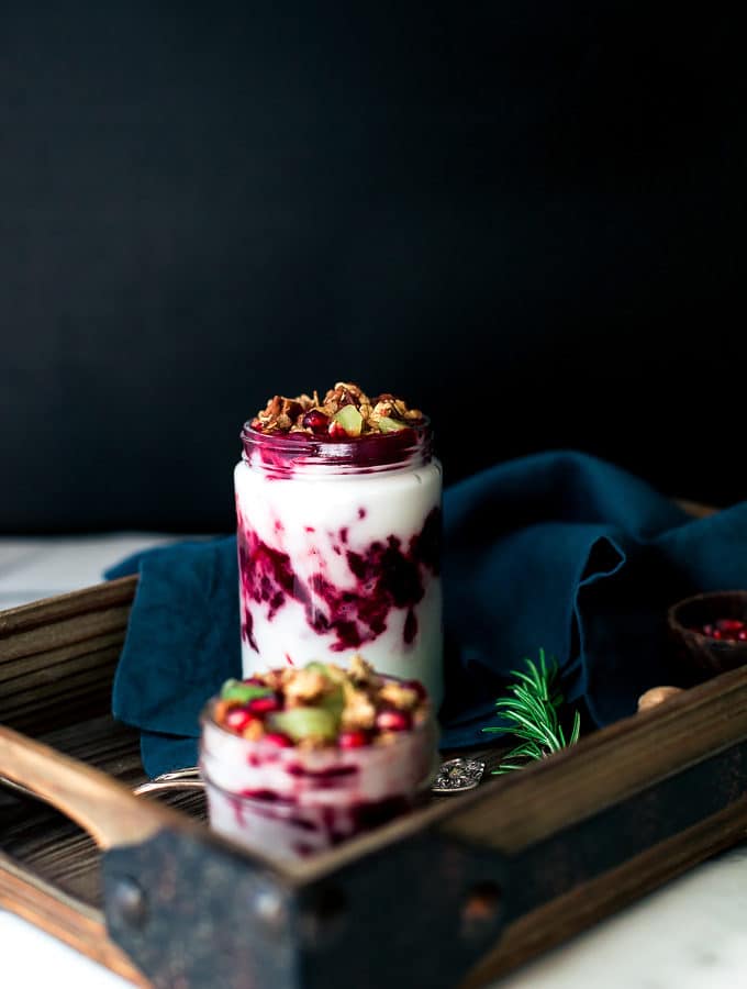 Vegan Cranberry-Pecan Yogurt Parfaits