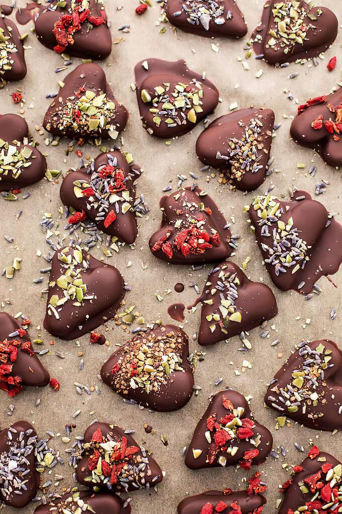 Love Wins Chocolate-Covered Date Caramel Hearts