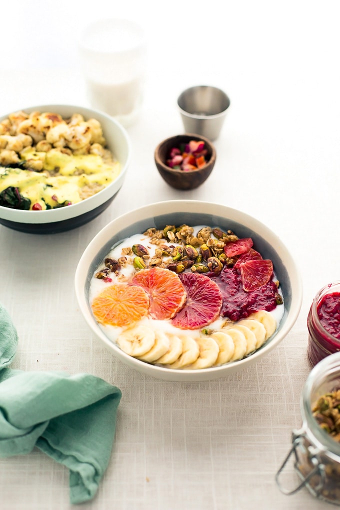 Grab-n-Go Vegan Breakfast Power Bowls Two Ways: Sweet + Savory