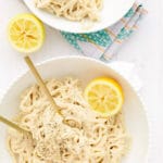 Vegan Creamy Garlic Lemon-Pepper Pasta