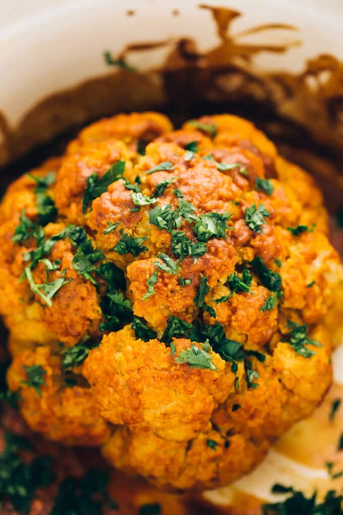 Tandoori Cauliflower Roast with Green Garlic-Cilantro Yogurt Sauce