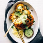 Tandoori Cauliflower Roast with Green Garlic-Cilantro Yogurt Sauce