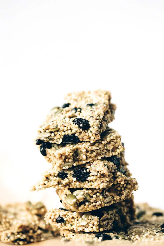 Chewy Vegan Blueberry Millet-Quinoa Snack Bars